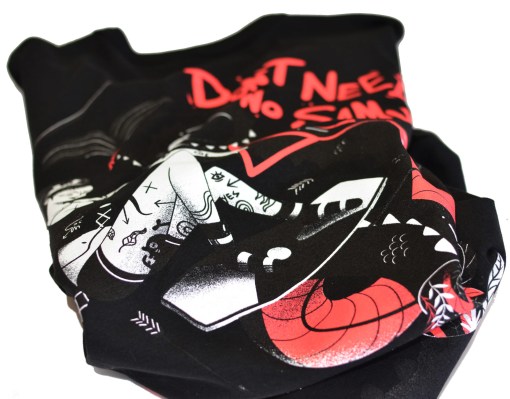  T-SHIRT WATATSUMI BLACK LONGER LENGTH 