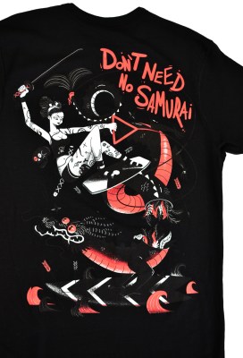  T-SHIRT WATATSUMI BLACK LONGER LENGTH 