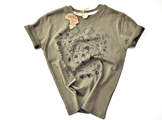 T-SHIRT BIEGAĆ LATAĆ HASAĆ KHAKI