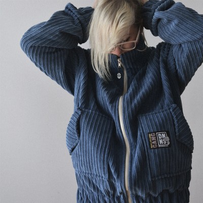 Dusty Blue Corduroy Teddy Jacket