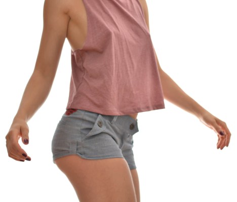 BLUE LINEN SHORTS