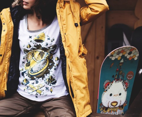 Shirt Ice Bear Yellow 3/4 Raglan Tee 