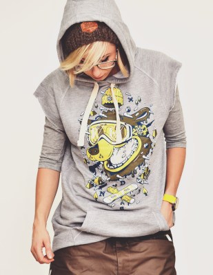 Ice Bear Yellow Oversized Sleeveless Hoodie