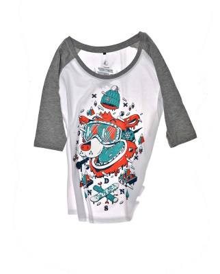 Shirt Ice Bear Orange 3/4 Raglan Tee